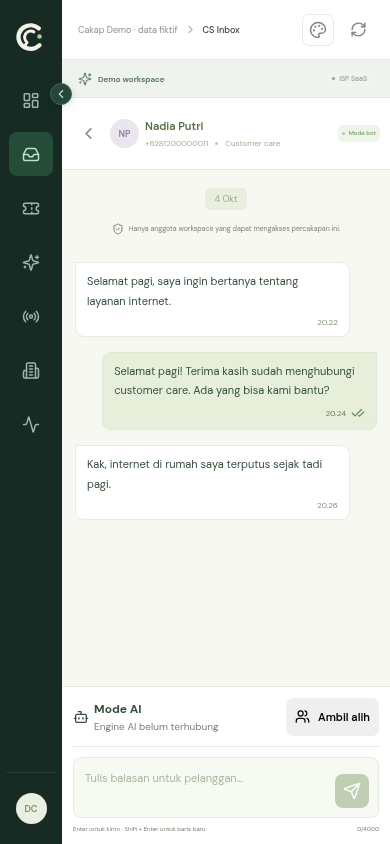 Tampilan Mobile Cakap